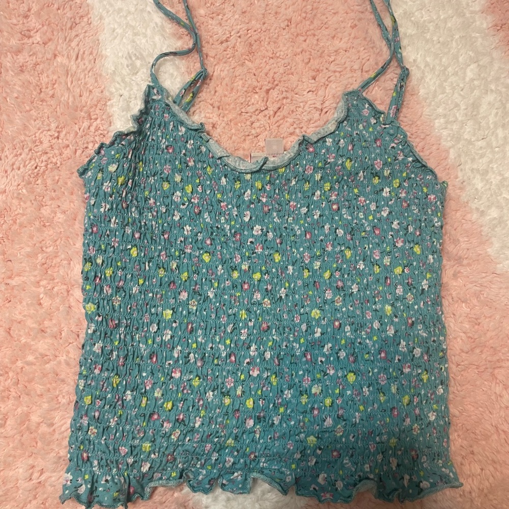 floral ruched tank